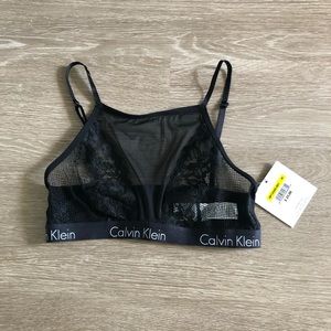 Calvin Klein Black Lace & Mesh Bralette